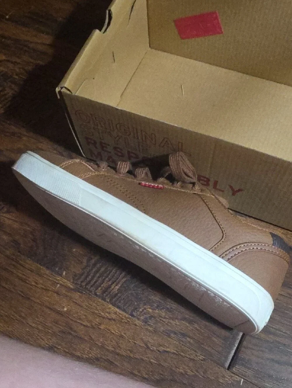 Levi's boy's Brown Lace-Up Sneakers with White Sole